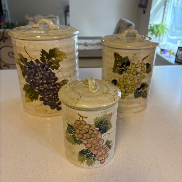 Cabernet Other - VTG Tabletops Unlimited Cabernet Collection Ceramic Canisters Set Of 3